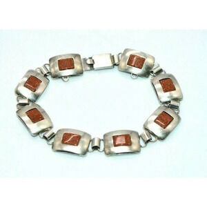 Artist Signed Goldstone Sterling Silver .925 Moder